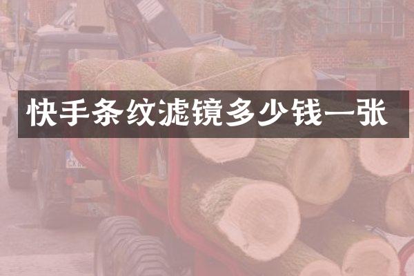 快手条纹滤镜多少钱一张