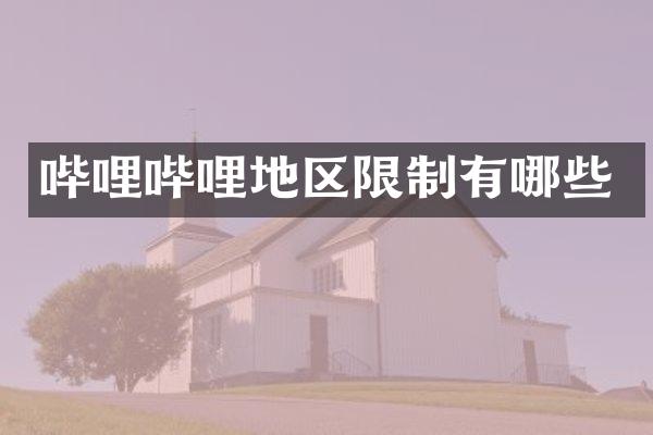 哔哩哔哩地区限制有哪些