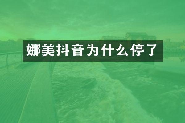 娜美抖音为什么停了