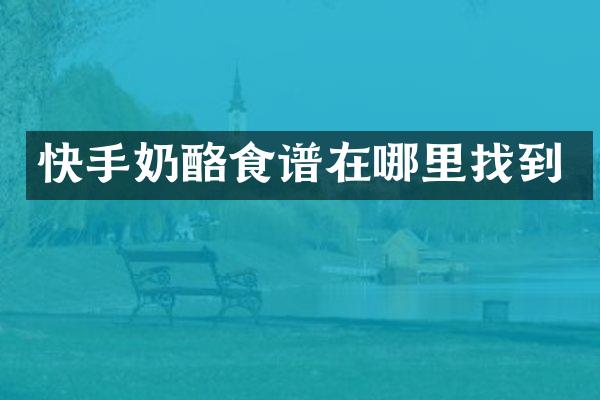 快手奶酪食谱在哪里找到