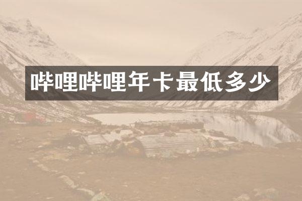 哔哩哔哩年卡最低多少