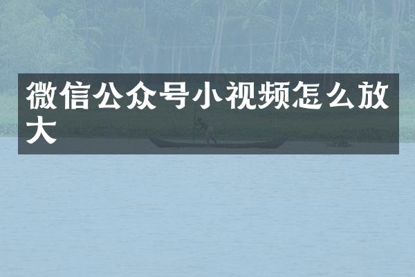 微信公众号小视频怎么放大