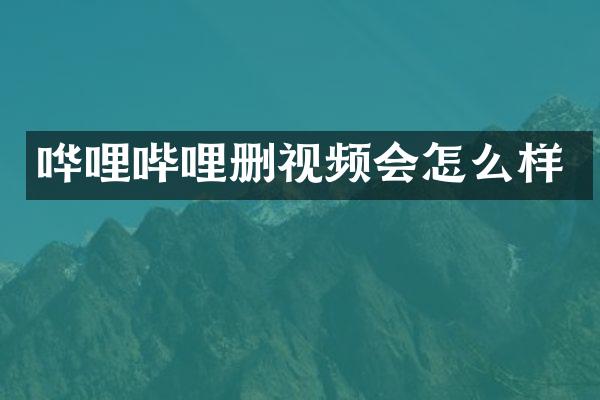 哗哩哔哩删视频会怎么样
