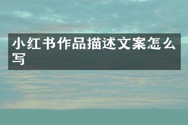 小红书作品描述文案怎么写