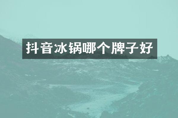 抖音冰锅哪个牌子好