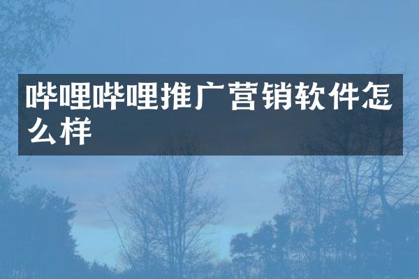 哔哩哔哩推广营销软件怎么样