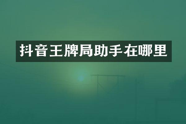 抖音王牌局助手在哪里