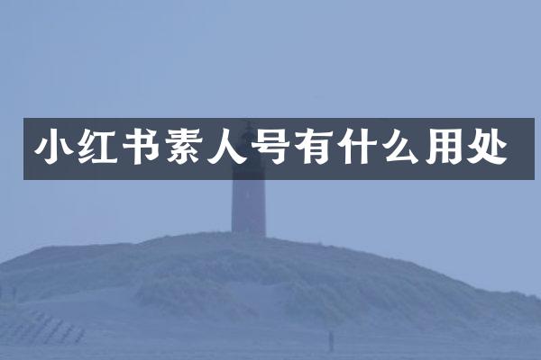 小红书素人号有什么用处