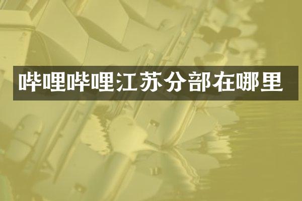 哔哩哔哩江苏分部在哪里