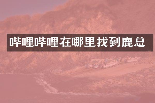 哔哩哔哩在哪里找到鹿总