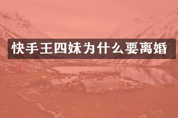 快手王四妹为什么要离婚