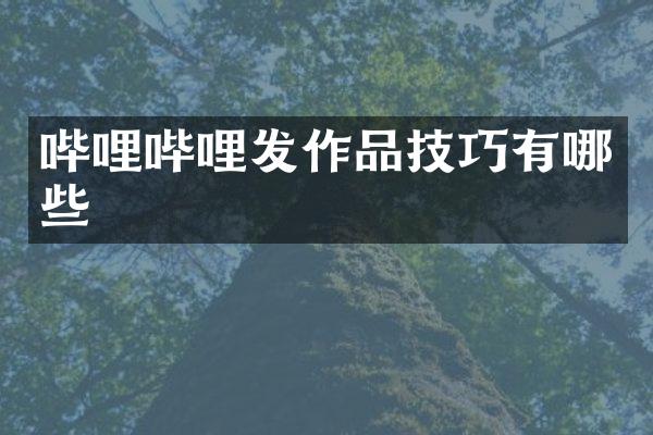 哔哩哔哩发作品技巧有哪些