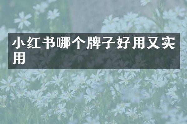 小红书哪个牌子好用又实用