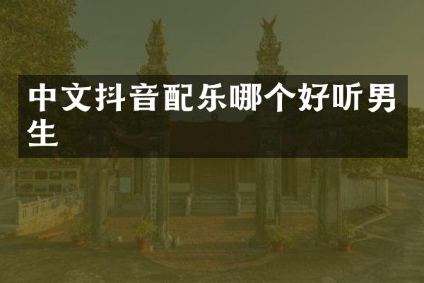 中文抖音配乐哪个好听男生