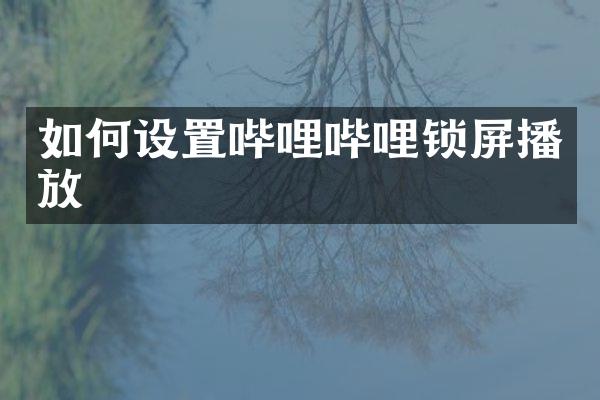 如何设置哔哩哔哩锁屏播放