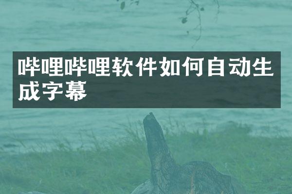 哔哩哔哩软件如何自动生成字幕