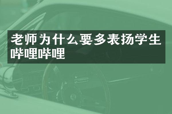 老师为什么要多表扬学生哔哩哔哩