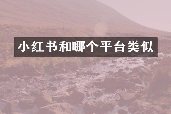 小红书和哪个平台类似