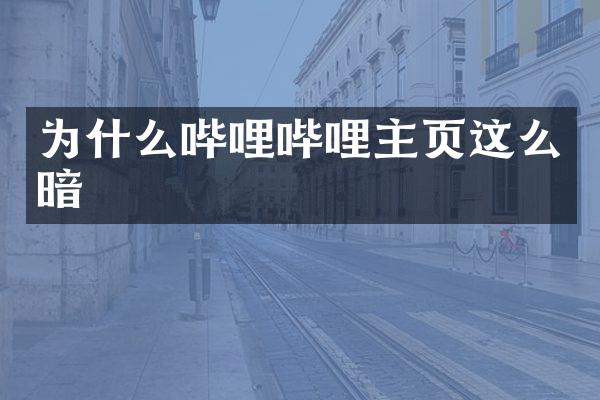 为什么哔哩哔哩主页这么暗