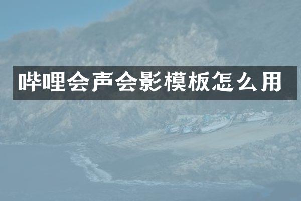 哔哩会声会影模板怎么用