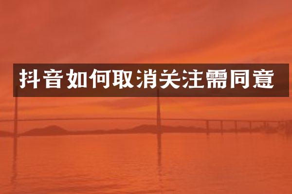 抖音如何取消关注需同意