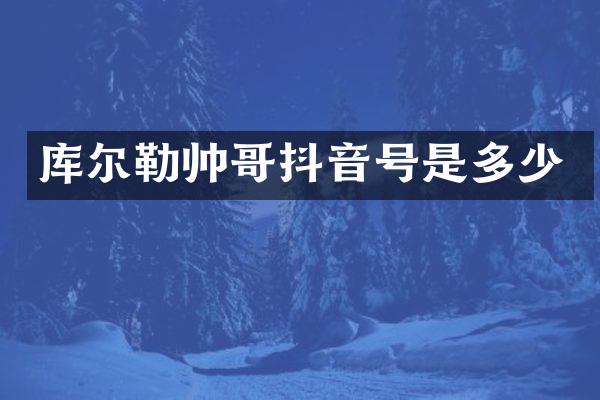 库尔勒帅哥抖音号是多少