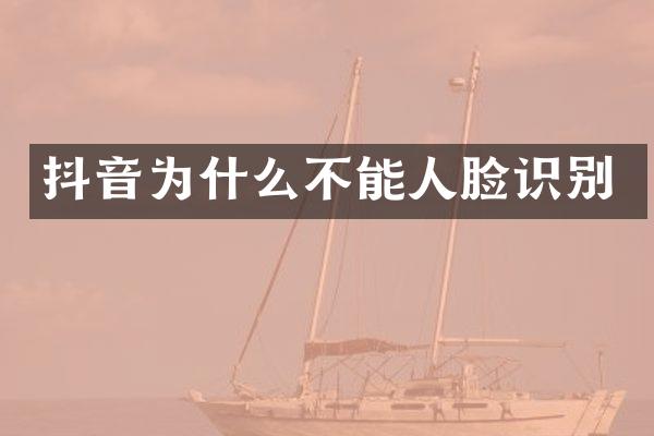 抖音为什么不能人脸识别