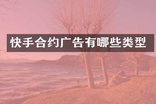 快手合约广告有哪些类型