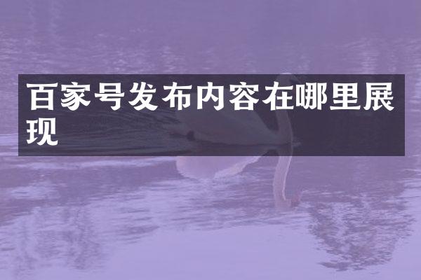 百家号发布内容在哪里展现