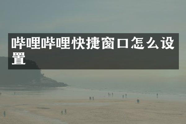 哔哩哔哩快捷窗口怎么设置