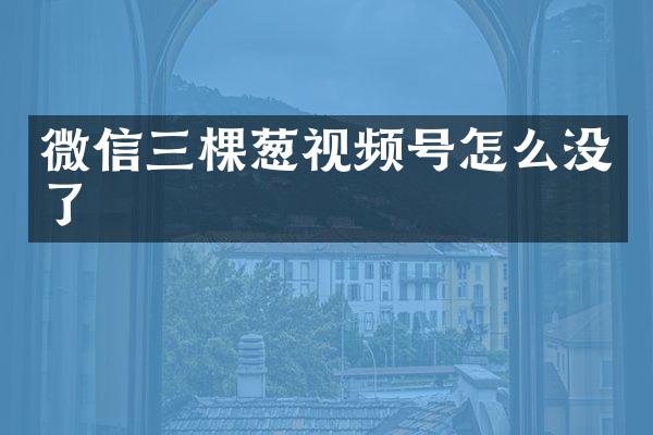 微信三棵葱视频号怎么没了