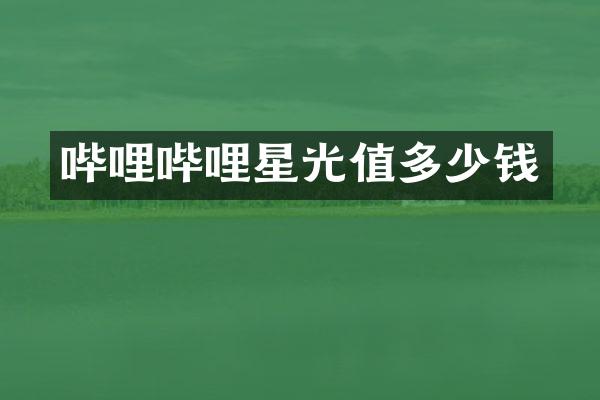 哔哩哔哩星光值多少钱