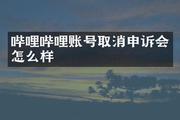 哔哩哔哩账号取消申诉会怎么样