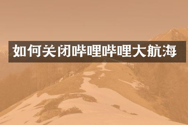 如何关闭哔哩哔哩大航海