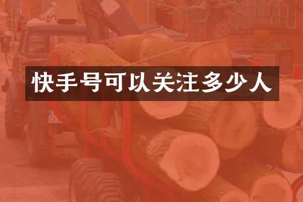 快手号可以关注多少人