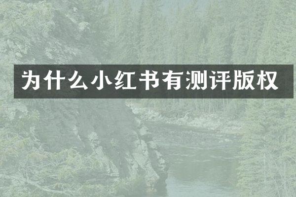 为什么小红书有测评版权