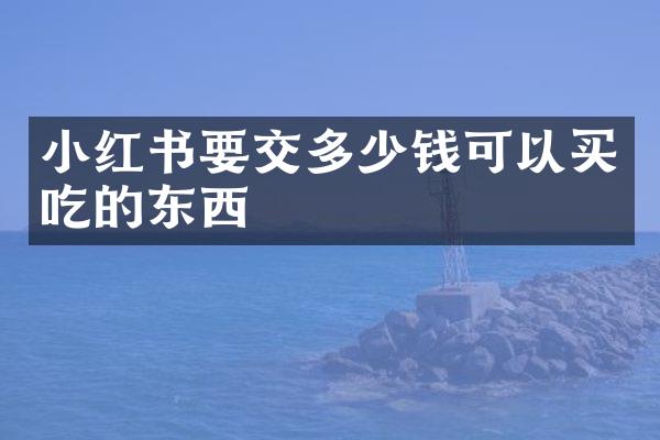小红书要交多少钱可以买吃的东西