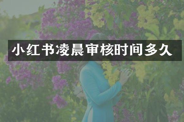 小红书凌晨审核时间多久