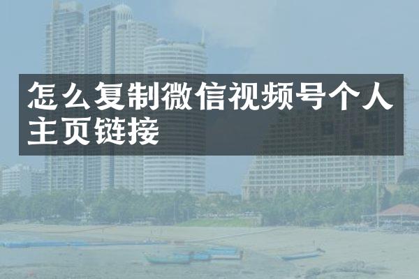 怎么复制微信视频号个人主页链接