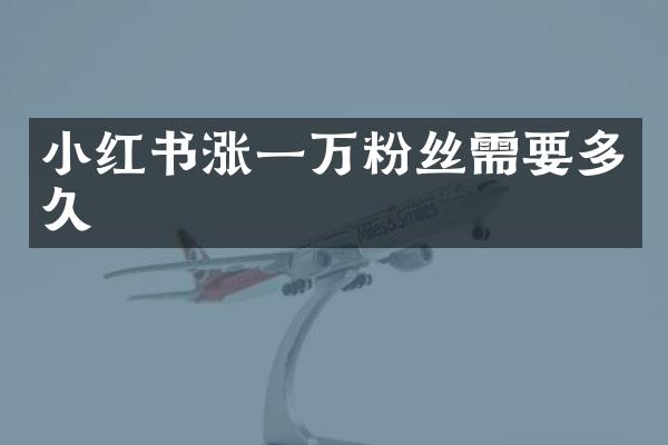 小红书涨一万粉丝需要多久