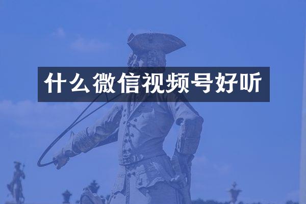 什么微信视频号好听