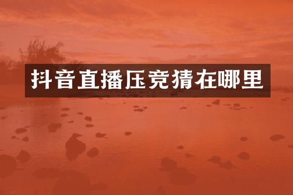 抖音直播压竞猜在哪里