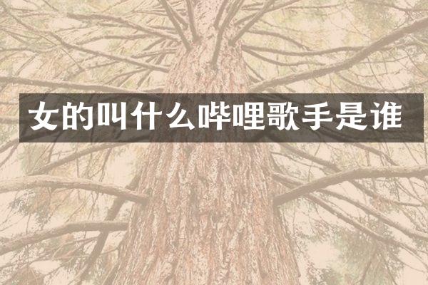女的叫什么哔哩歌手是谁