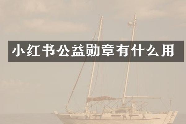 小红书公益勋章有什么用