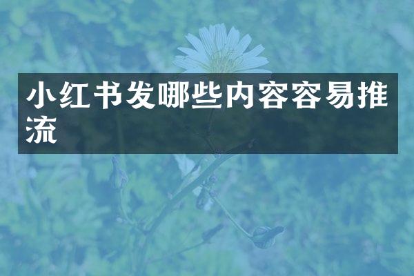 小红书发哪些内容容易推流