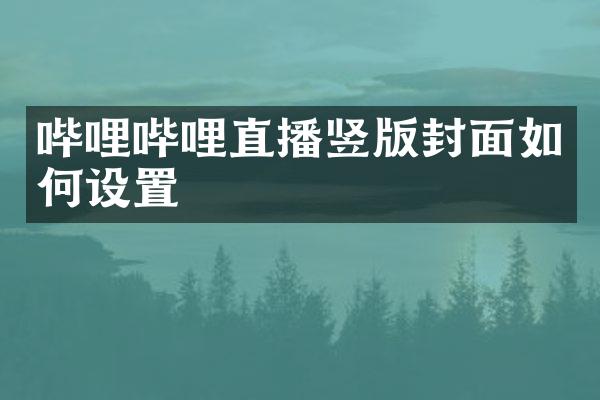 哔哩哔哩直播竖版封面如何设置