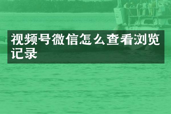 视频号微信怎么查看浏览记录