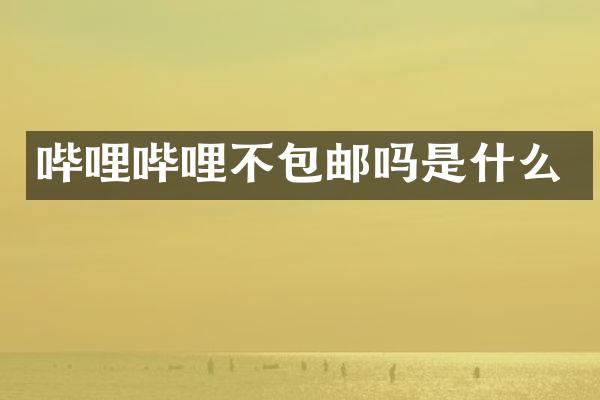 哔哩哔哩不包邮吗是什么