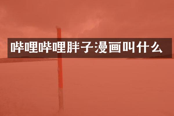 哔哩哔哩胖子漫画叫什么