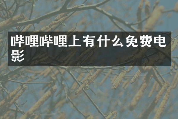 哔哩哔哩上有什么免费电影